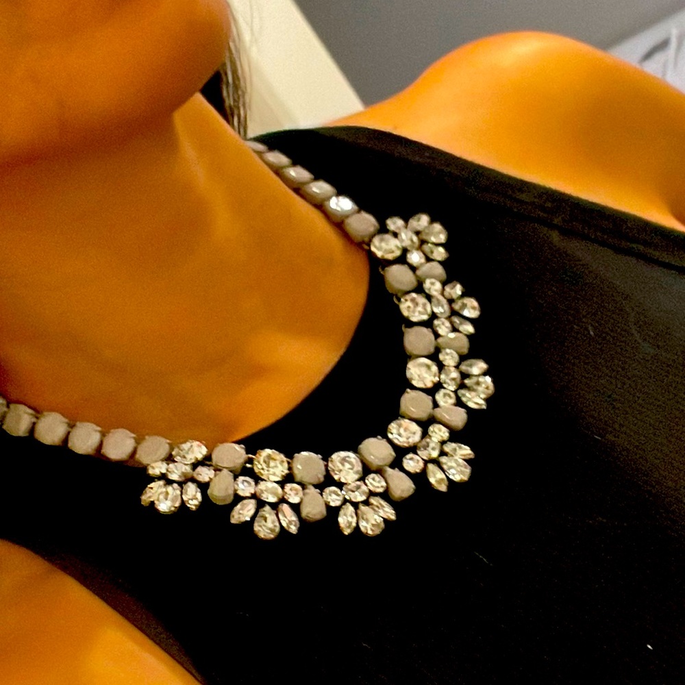 J. Crew sparkly silver and gray rhinestone necklace
